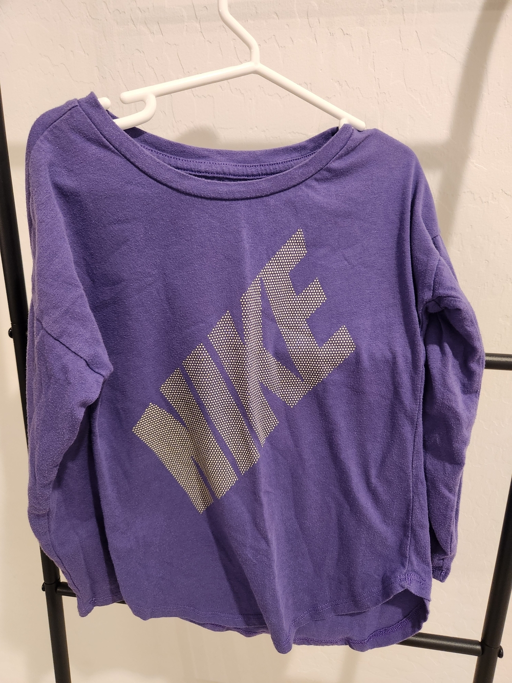Nike Purple Long Sleeve Tee with Metallic Logo